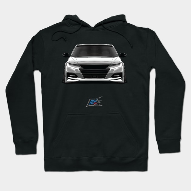 honda accord white Hoodie by naquash